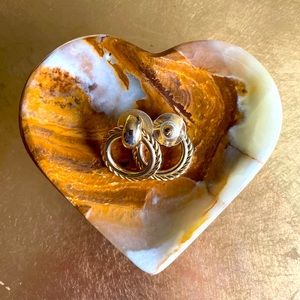 Gold Tone Door Knocker Earrings.